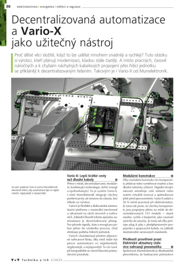 Technika a trh TT 2/2025, Decentralizovaná automatizace  a Vario-X  jako užitečný nástroj