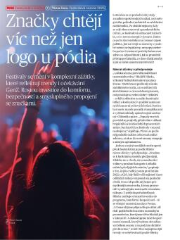 Téma čísla: Festivalová sezona 2025 | Značky chtějí víc než jen logo u pódia