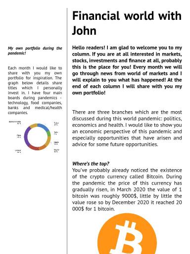 something. First issue, Financial world with John