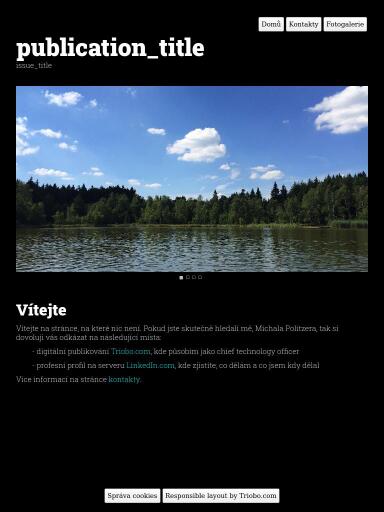Politzer.cz Osobní stránka, Homepage