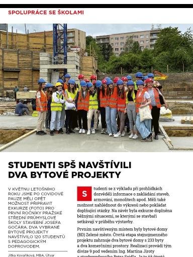 Metrostav 11/2022, Spolupráce se školami