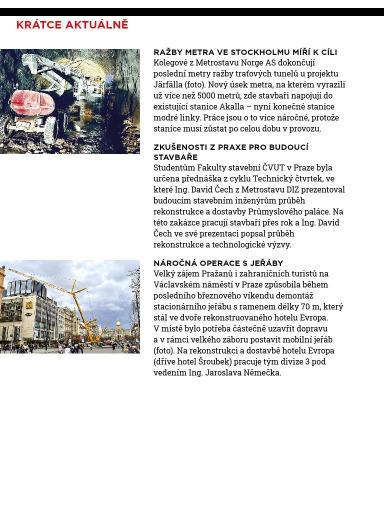 Metrostav 06/2023, Krátce Aktuálně
