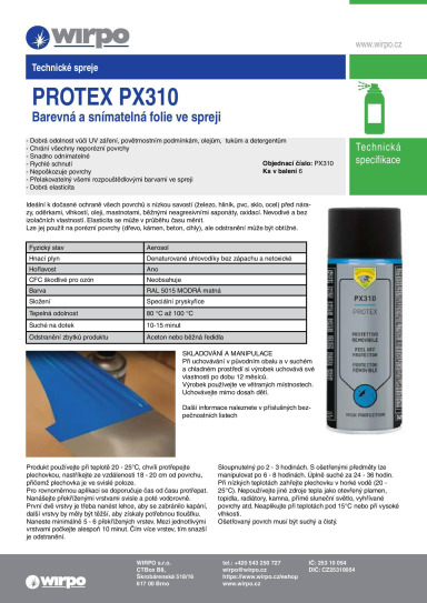Wirpo Katalogy Folie ve spreji Protex PX310, Page 1