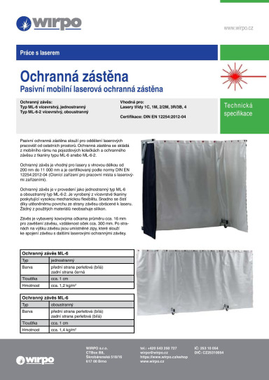 Wirpo Katalogy Ochranný závěs na mobilním rámu, Page 1