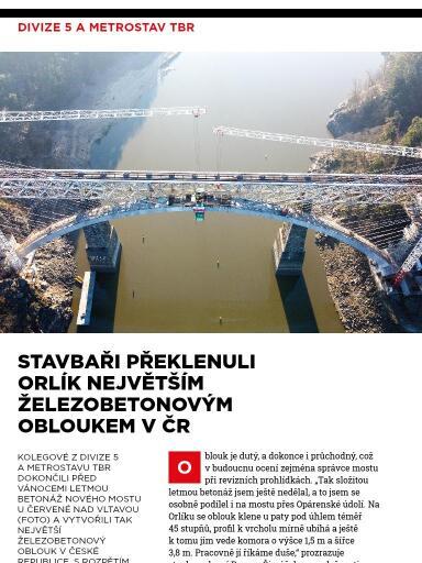 Metrostav 1/2024, Stavbaři překlenuli Orlík největším železobetonovým obloukem