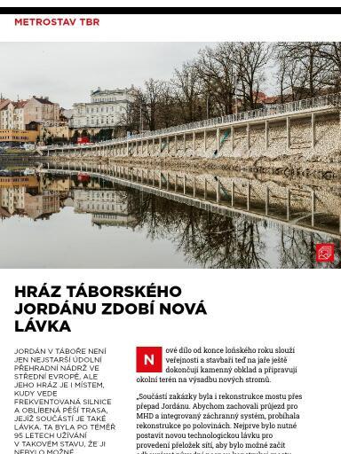 Metrostav 5/2024, Hráz táborského Jordánu zdobí nová lávka