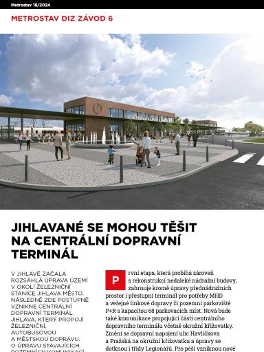 Metrostav 18/2024, Jihlavané se mohou těšit na centrální dopravní terminál