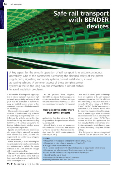 Safe rail transport with BENDER devices | T+T Rail Transport 2023 EN ...