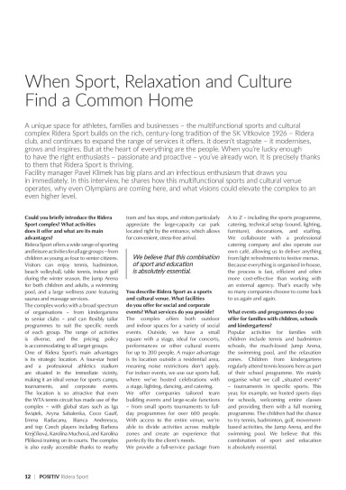 When Sport, Relaxation and Culture Find a Common Home | POSITIV ...