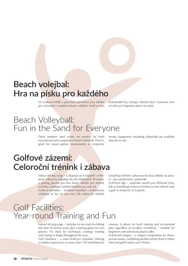 Beach volejbal a Golfové zázemí | POSITIV - Speciál Ridera Sport ...